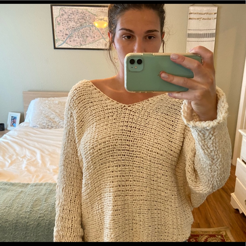 White free people sweater